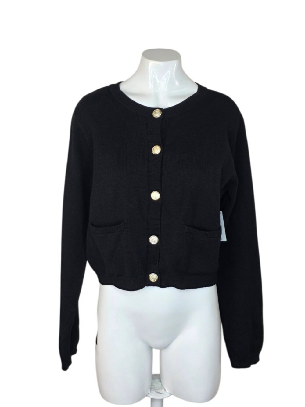 Ardene Button Front Cardigan, Black, Long Sleeve, Size M
